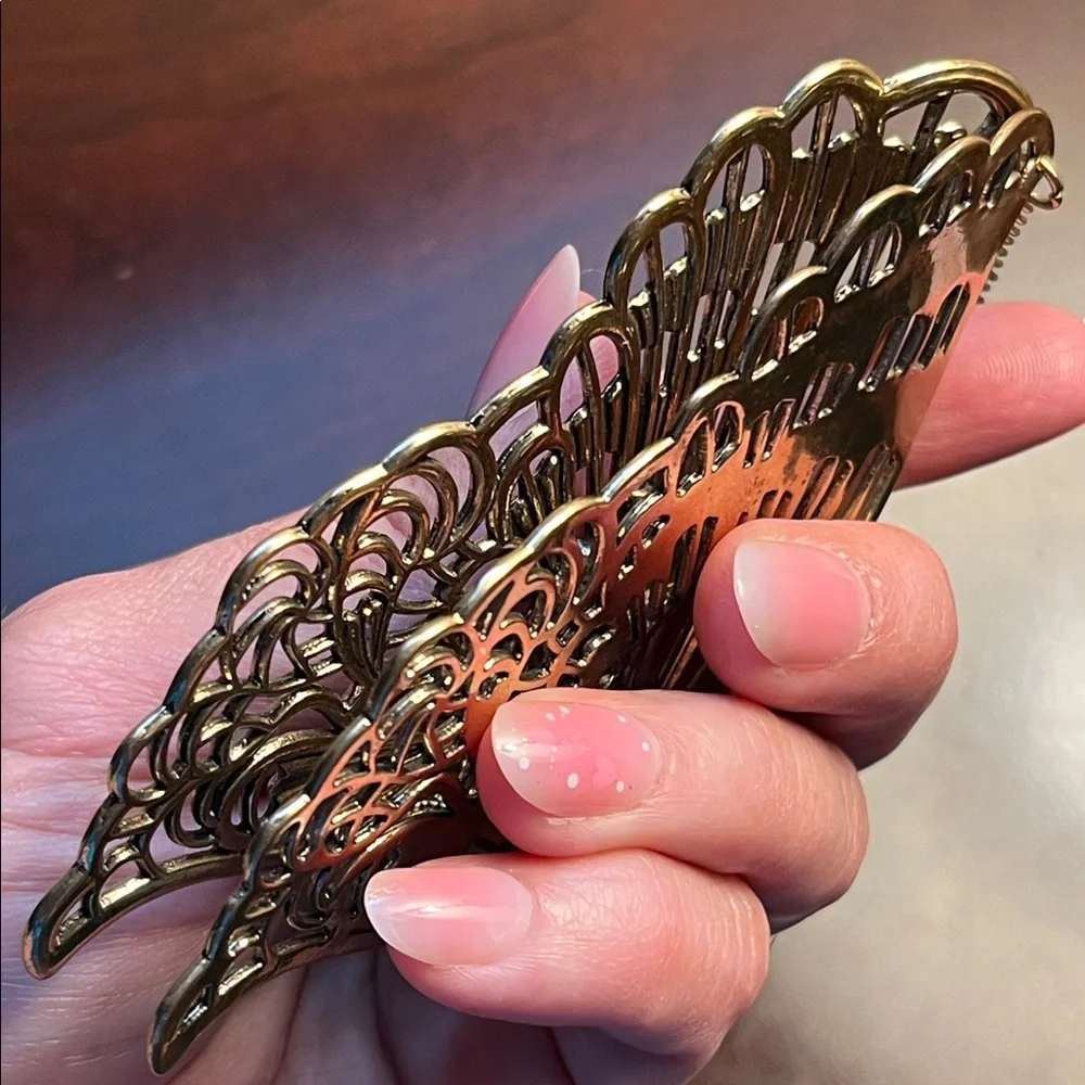 Articulated Butterfly Necklace in Antiqued Gold - Picture 10 of 16